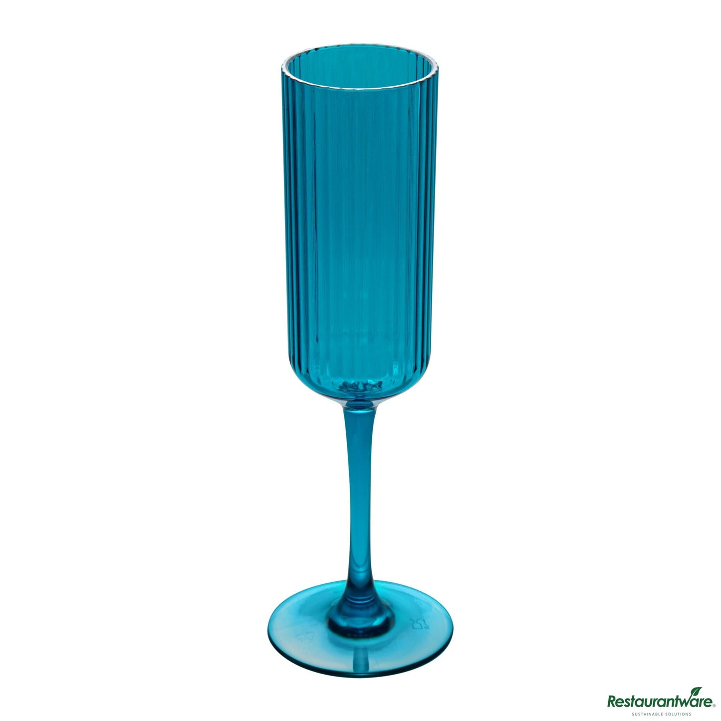 Wholesale Restaurantware 6 Oz Blue San Plastic Champagne Flute - 2.6" X 2.6" X 8.2"- Bulk