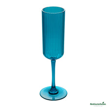 Wholesale Restaurantware 6 Oz Blue San Plastic Champagne Flute - 2.6" X 2.6" X 8.2"- Bulk