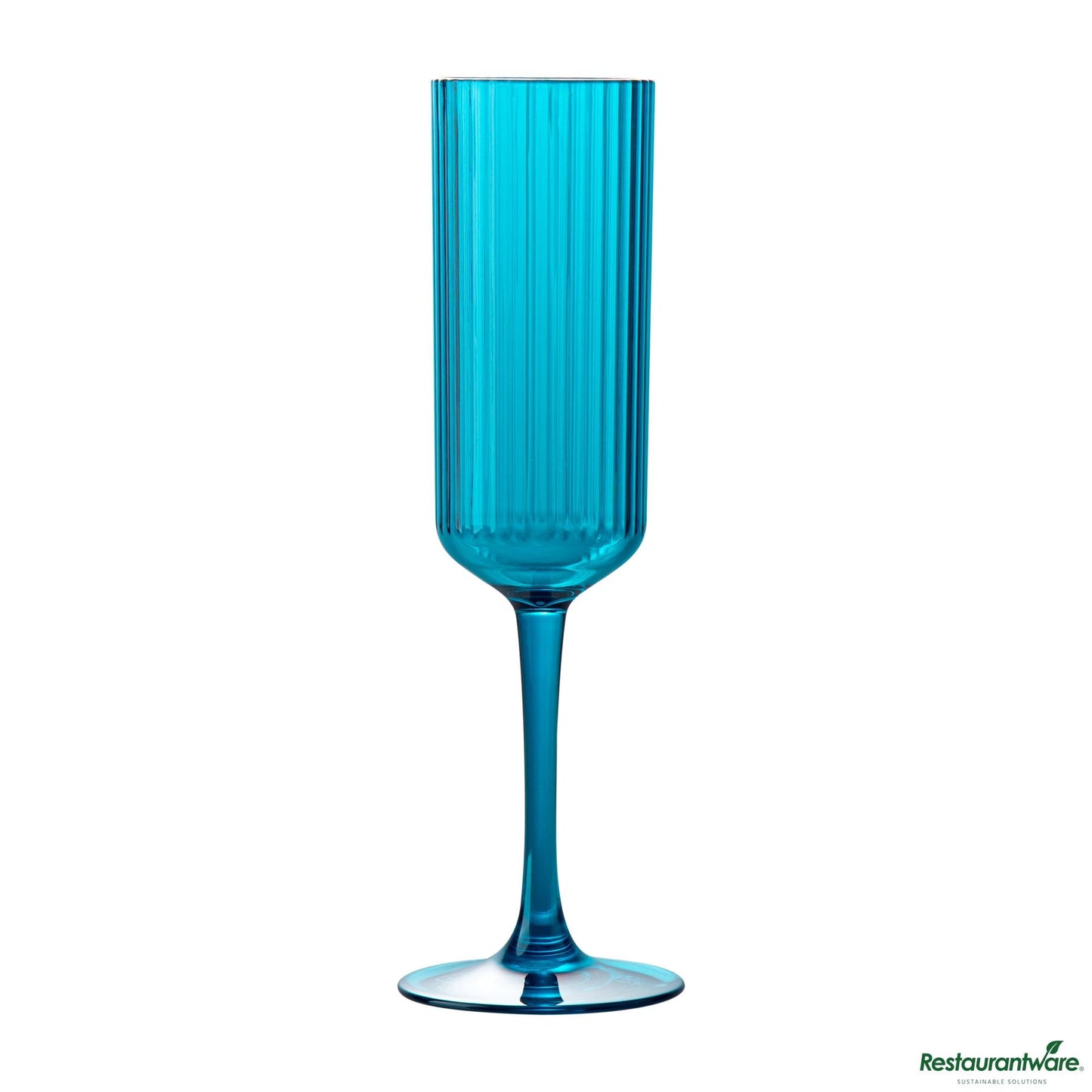 Wholesale Restaurantware 6 Oz Blue San Plastic Champagne Flute - 2.6" X 2.6" X 8.2"- Bulk