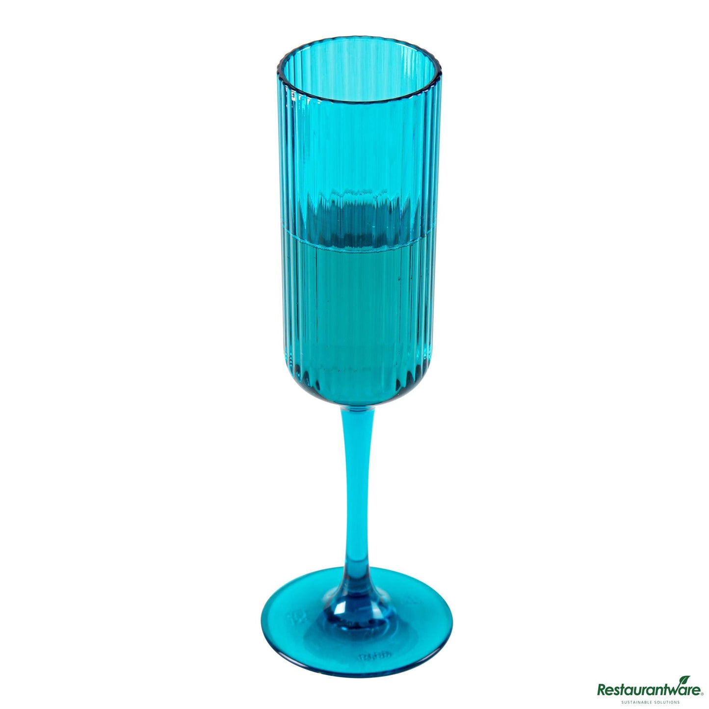Wholesale Restaurantware 6 Oz Blue San Plastic Champagne Flute - 2.6" X 2.6" X 8.2"- Bulk