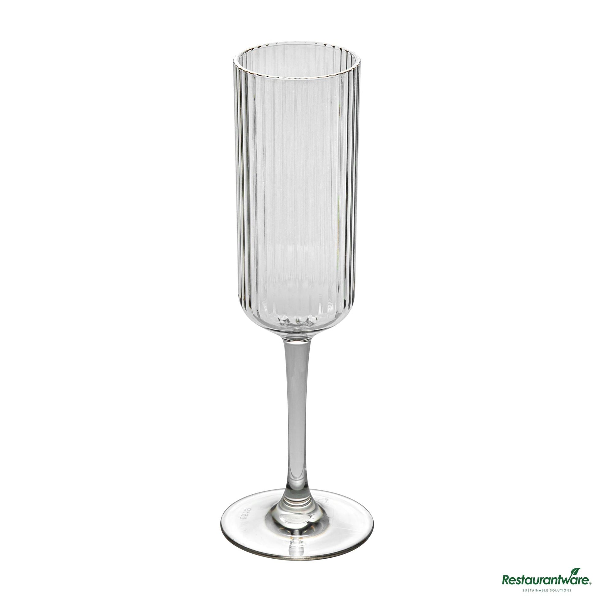 Wholesale Restaurantware 6 Oz Clear San Plastic Champagne Flute - 2.6" X 2.6" X 8.2"- Bulk