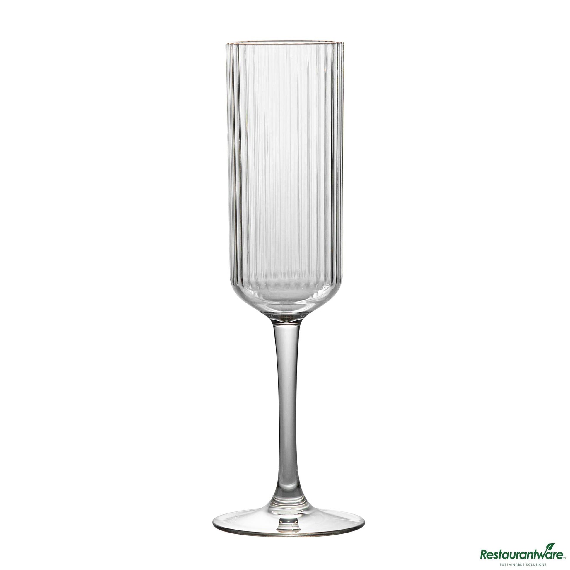 Wholesale Restaurantware 6 Oz Clear San Plastic Champagne Flute - 2.6" X 2.6" X 8.2"- Bulk
