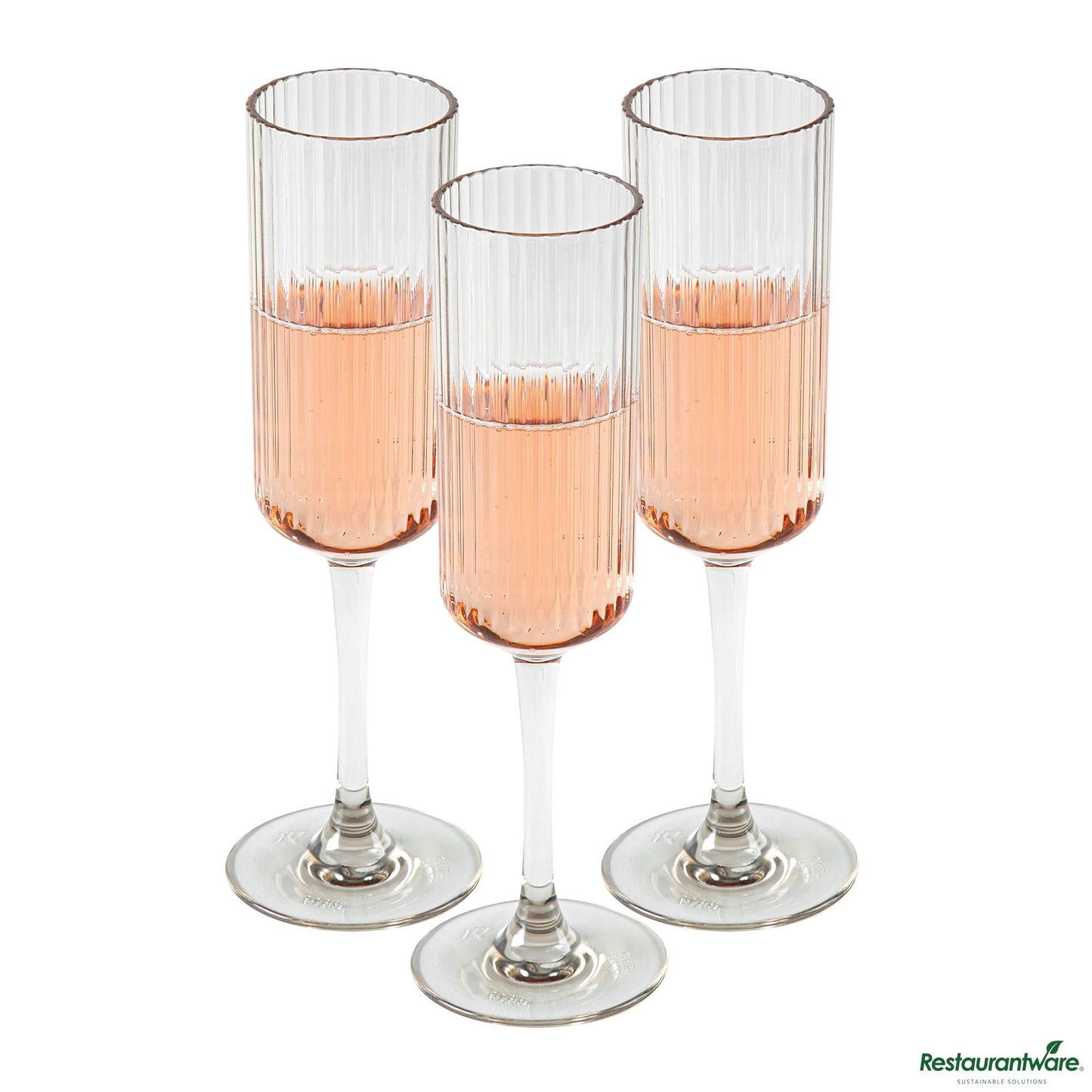 Wholesale Restaurantware 6 Oz Clear San Plastic Champagne Flute - 2.6" X 2.6" X 8.2"- Bulk