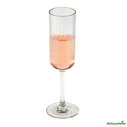 Wholesale Restaurantware 6 Oz Clear San Plastic Champagne Flute - 2.6" X 2.6" X 8.2"- Bulk