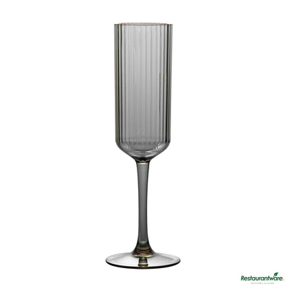 Wholesale Restaurantware 6 Oz Gray San Plastic Champagne Flute - 2.6" X 2.6" X 8.2"- Bulk
