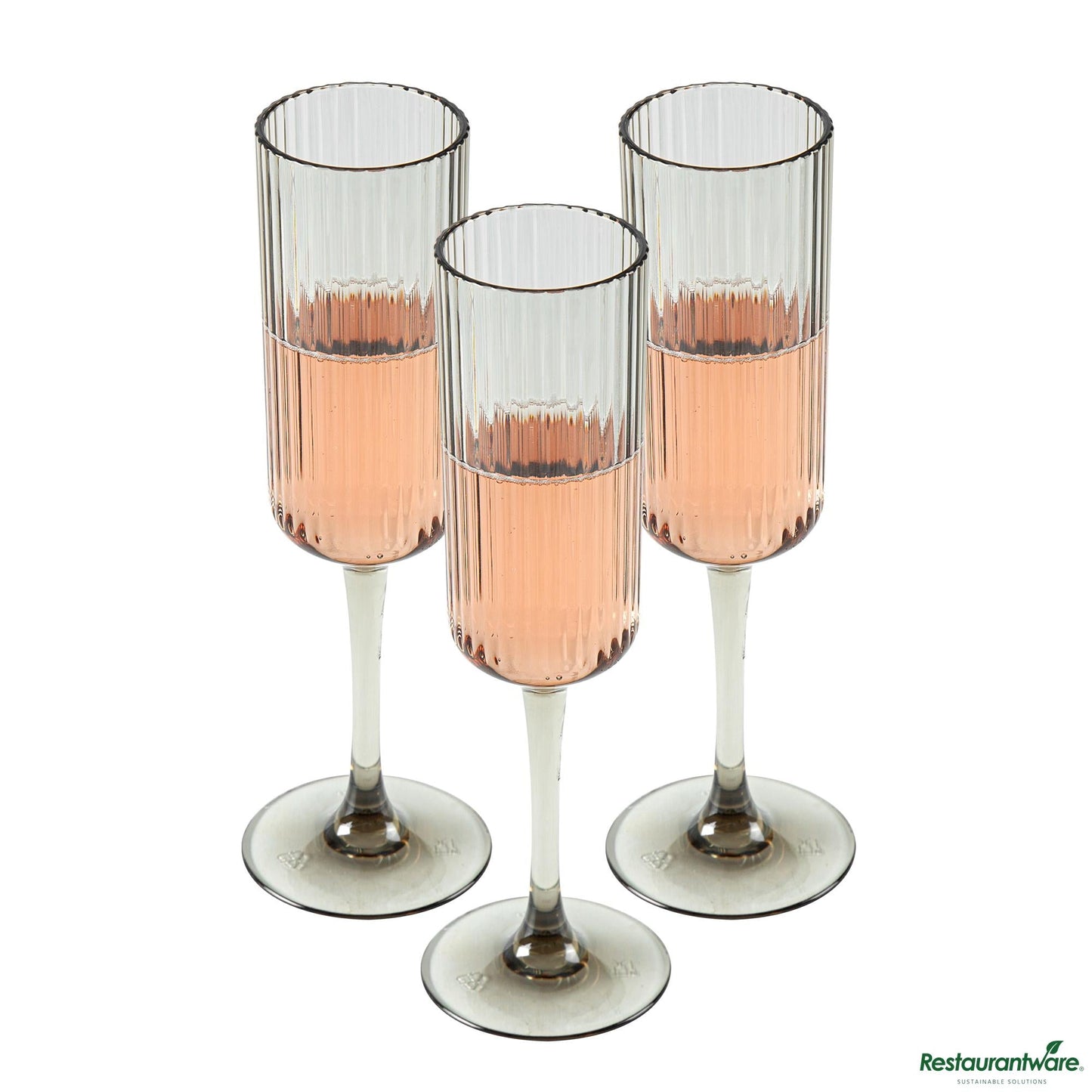 Wholesale Restaurantware 6 Oz Gray San Plastic Champagne Flute - 2.6" X 2.6" X 8.2"- Bulk