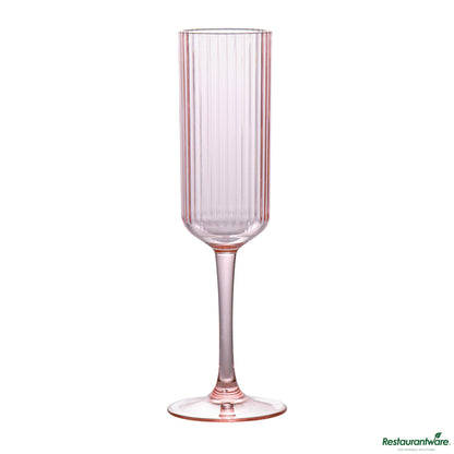 Wholesale Restaurantware 6 Oz Pink San Plastic Champagne Flute - 2.6" X 2.6" X 8.2"- Bulk