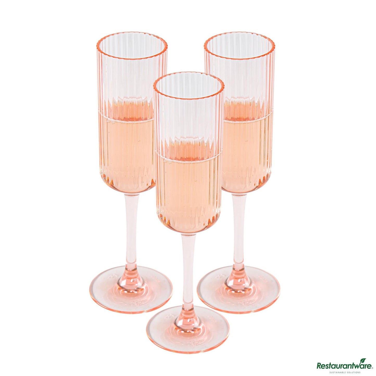 Wholesale Restaurantware 6 Oz Pink San Plastic Champagne Flute - 2.6" X 2.6" X 8.2"- Bulk