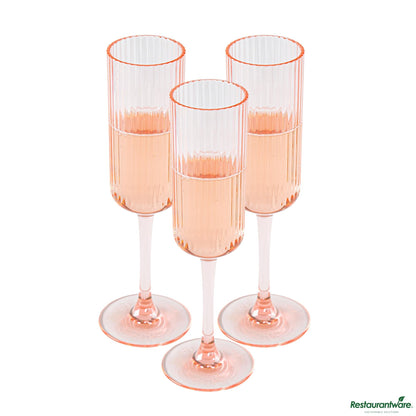 Wholesale Restaurantware 6 Oz Pink San Plastic Champagne Flute - 2.6" X 2.6" X 8.2"- Bulk