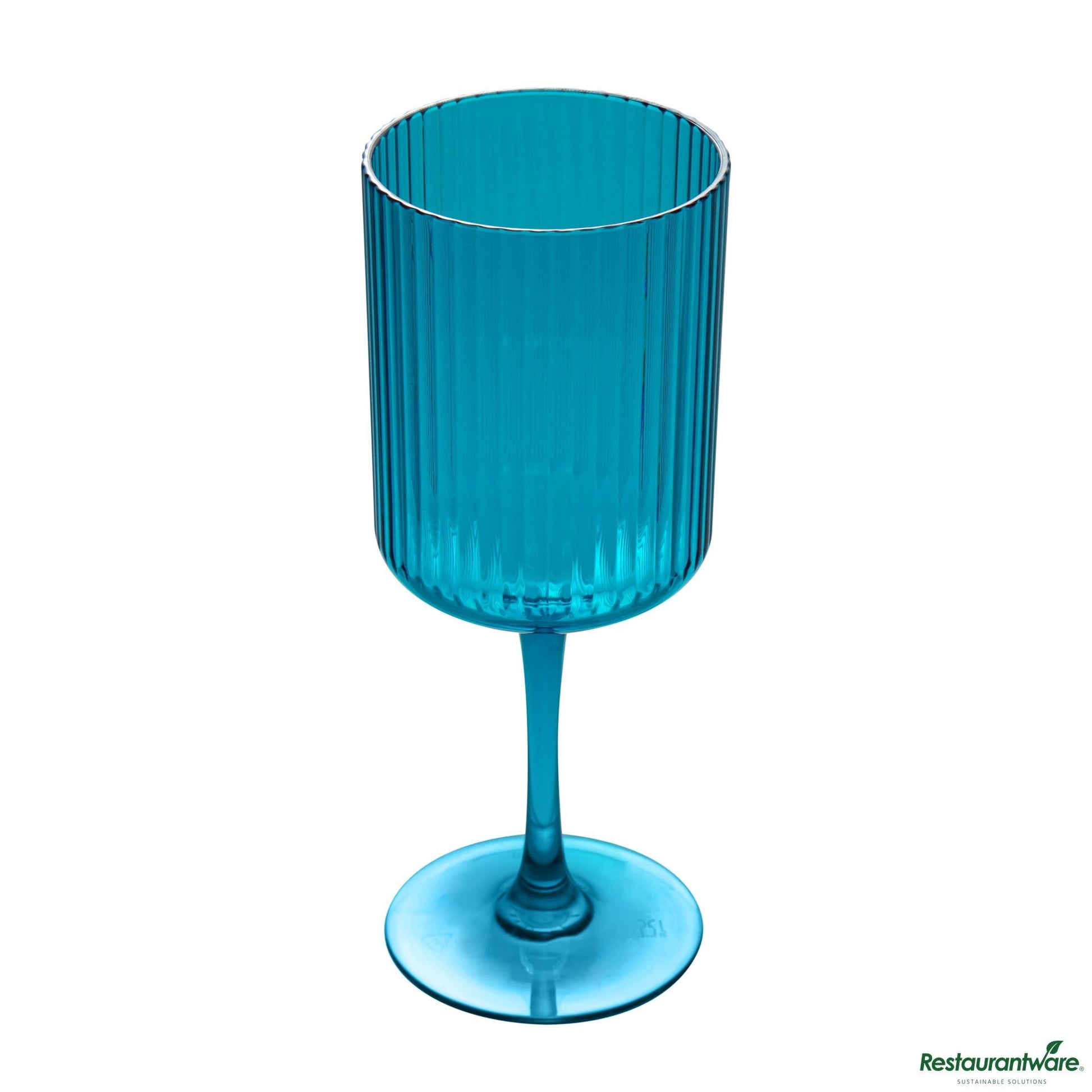 Wholesale Restaurantware 12 Oz Blue San Plastic Wine Glass - 3" X 3" X 7.7"- Bulk