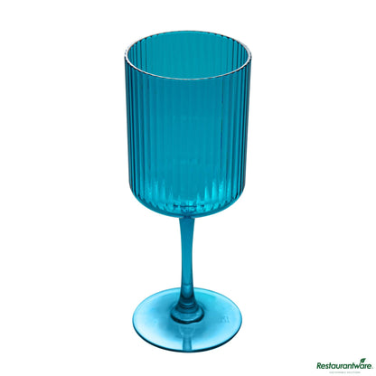 Wholesale Restaurantware 12 Oz Blue San Plastic Wine Glass - 3" X 3" X 7.7"- Bulk