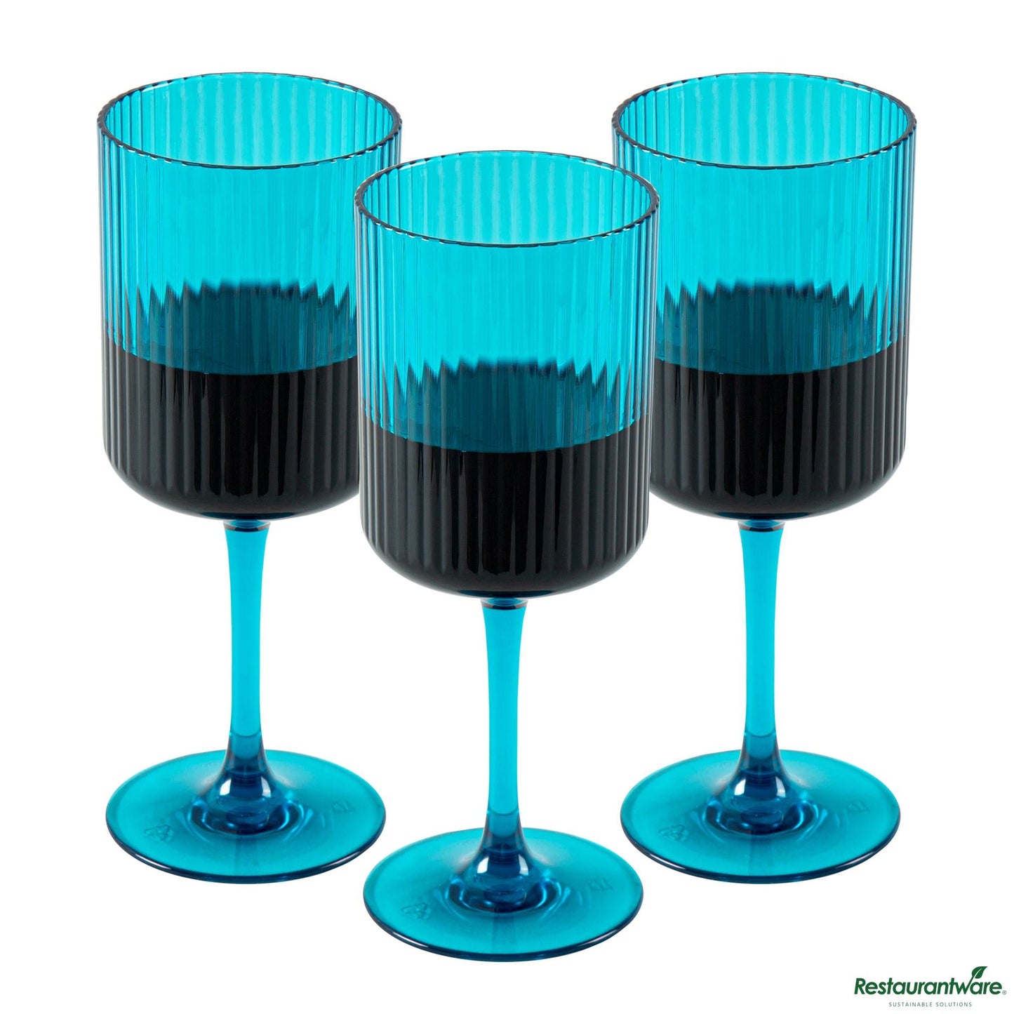 Wholesale Restaurantware 12 Oz Blue San Plastic Wine Glass - 3" X 3" X 7.7"- Bulk