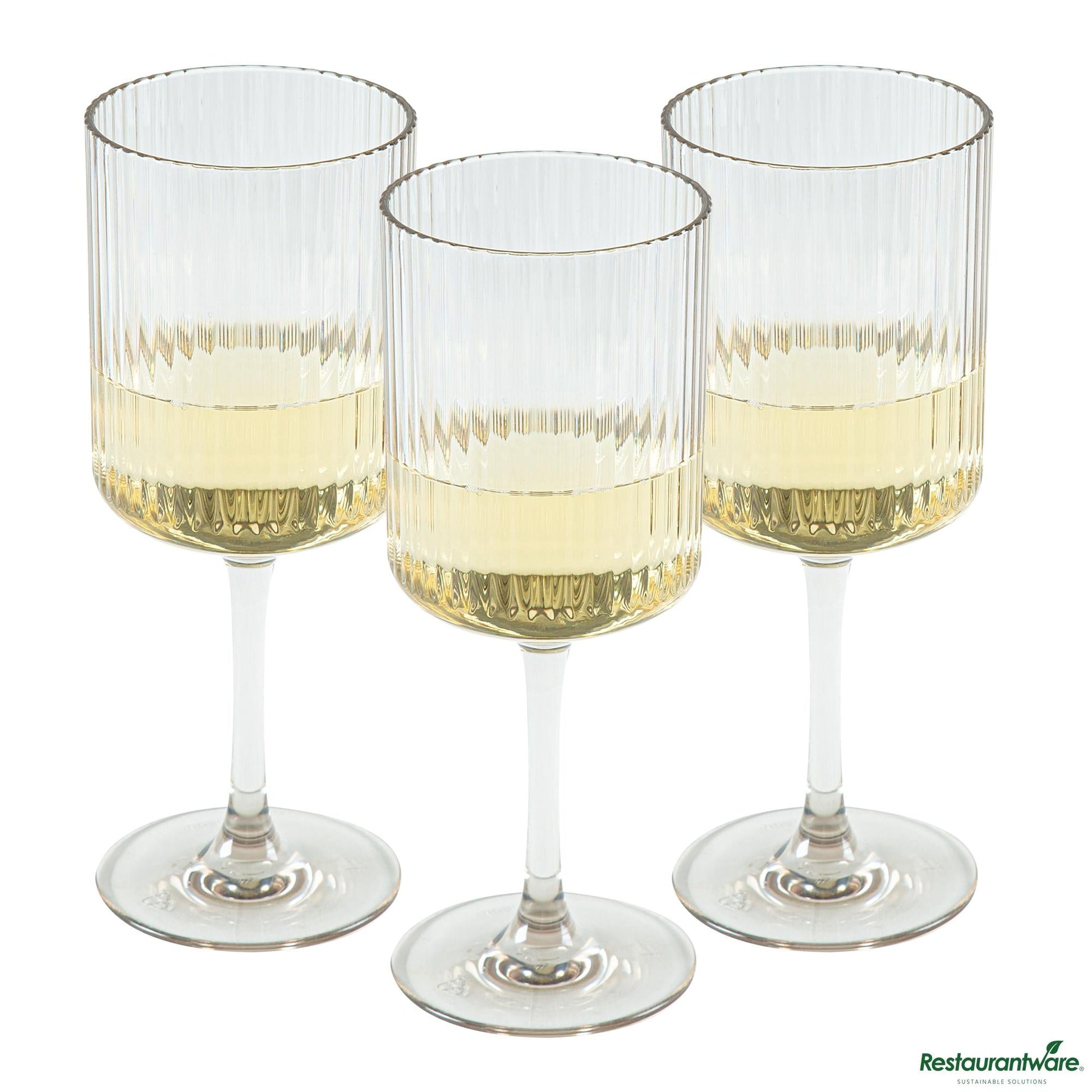 Wholesale Restaurantware 12 Oz Clear San Plastic Wine Glass - 3" X 3" X 7.7"- Bulk