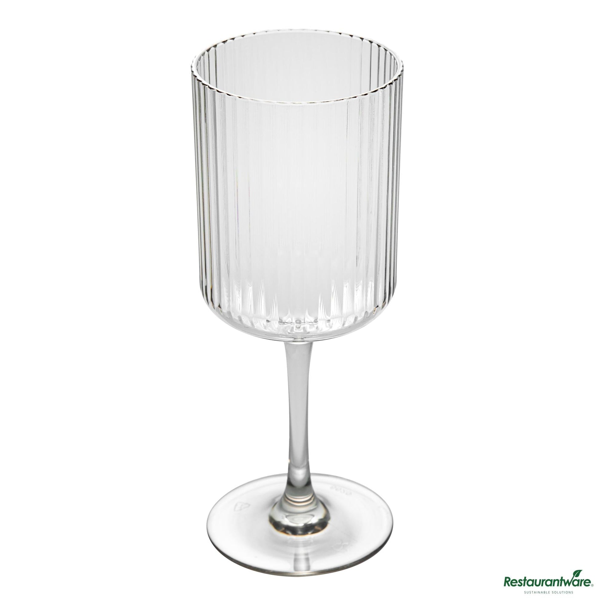 Wholesale Restaurantware 12 Oz Clear San Plastic Wine Glass - 3" X 3" X 7.7"- Bulk