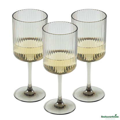 Wholesale Restaurantware 12 Oz Gray San Plastic Wine Glass - 3" X 3" X 7.7"- Bulk