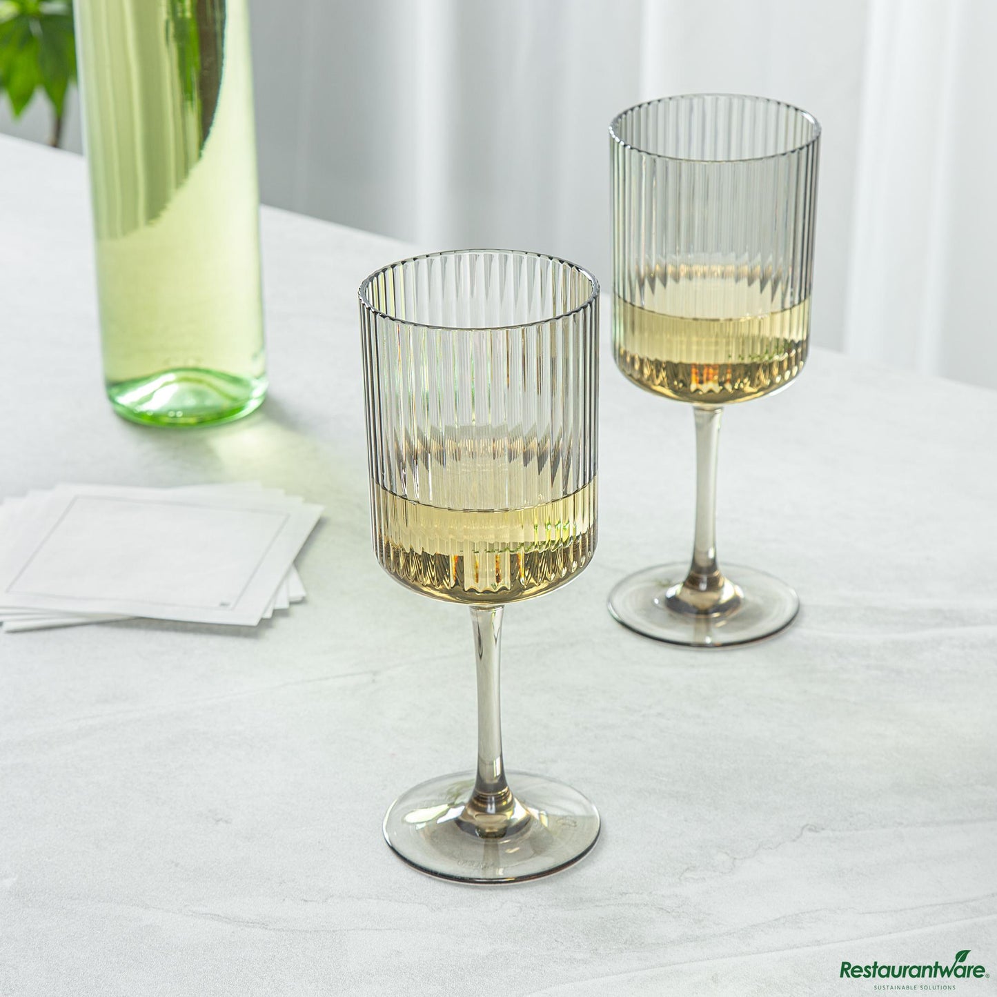 Wholesale Restaurantware 12 Oz Gray San Plastic Wine Glass - 3" X 3" X 7.7"- Bulk