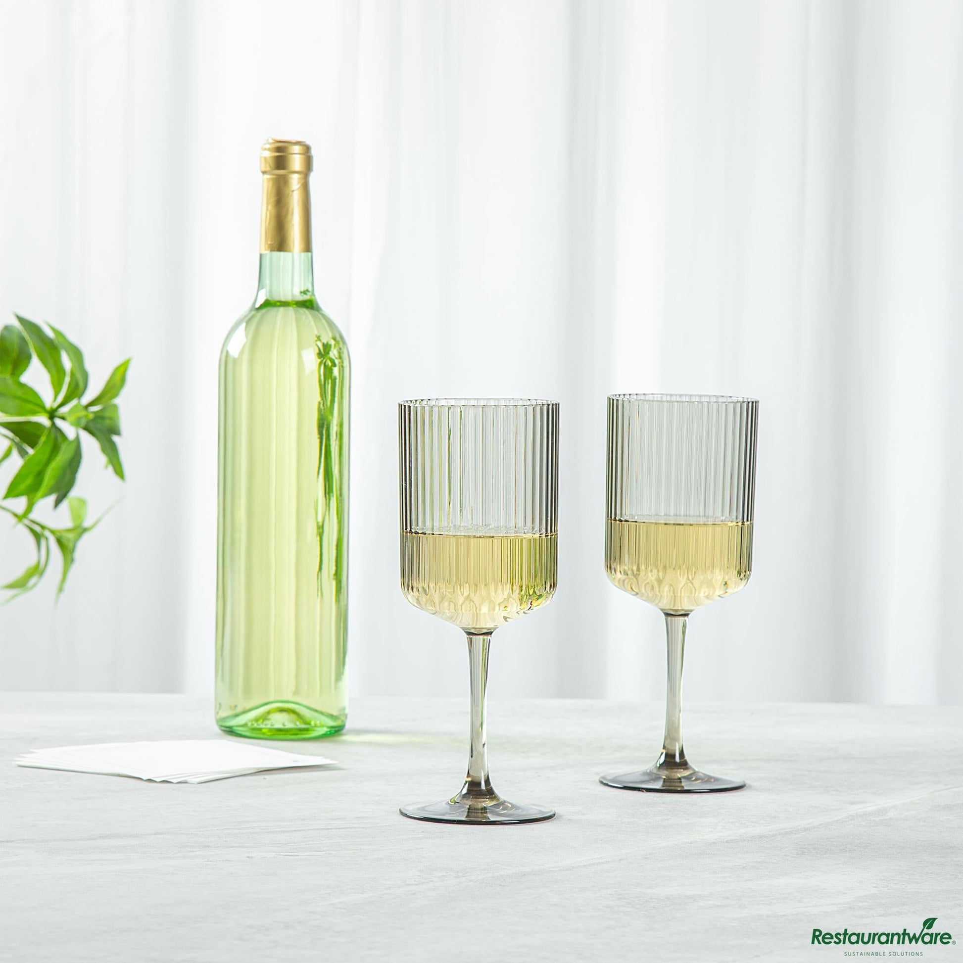 Wholesale Restaurantware 12 Oz Gray San Plastic Wine Glass - 3" X 3" X 7.7"- Bulk