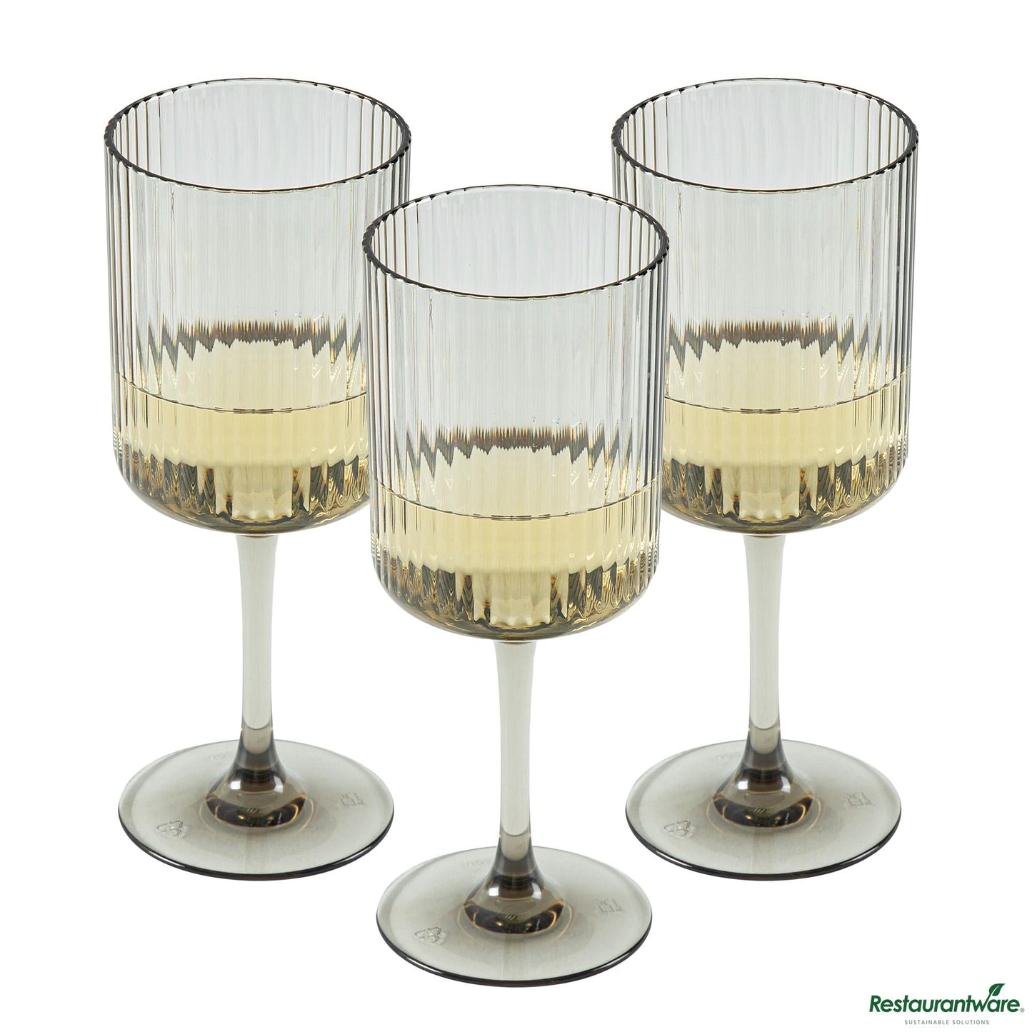 Wholesale Restaurantware 12 Oz Gray San Plastic Wine Glass - 3" X 3" X 7.7"- Bulk