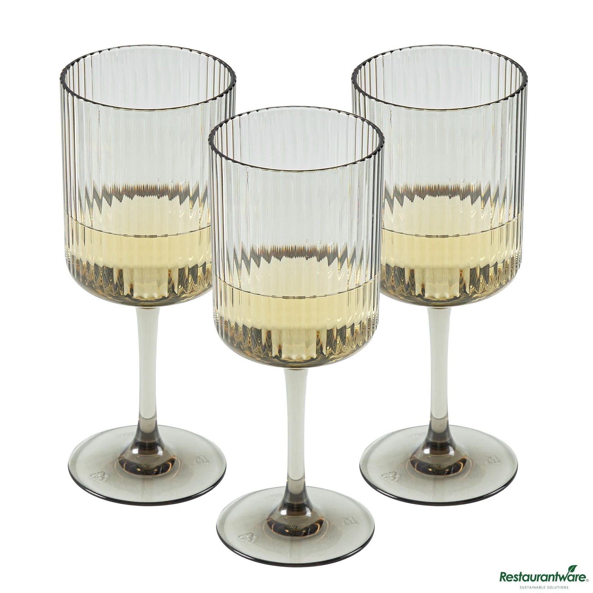 Wholesale Restaurantware 12 Oz Gray San Plastic Wine Glass - 3" X 3" X 7.7"- Bulk