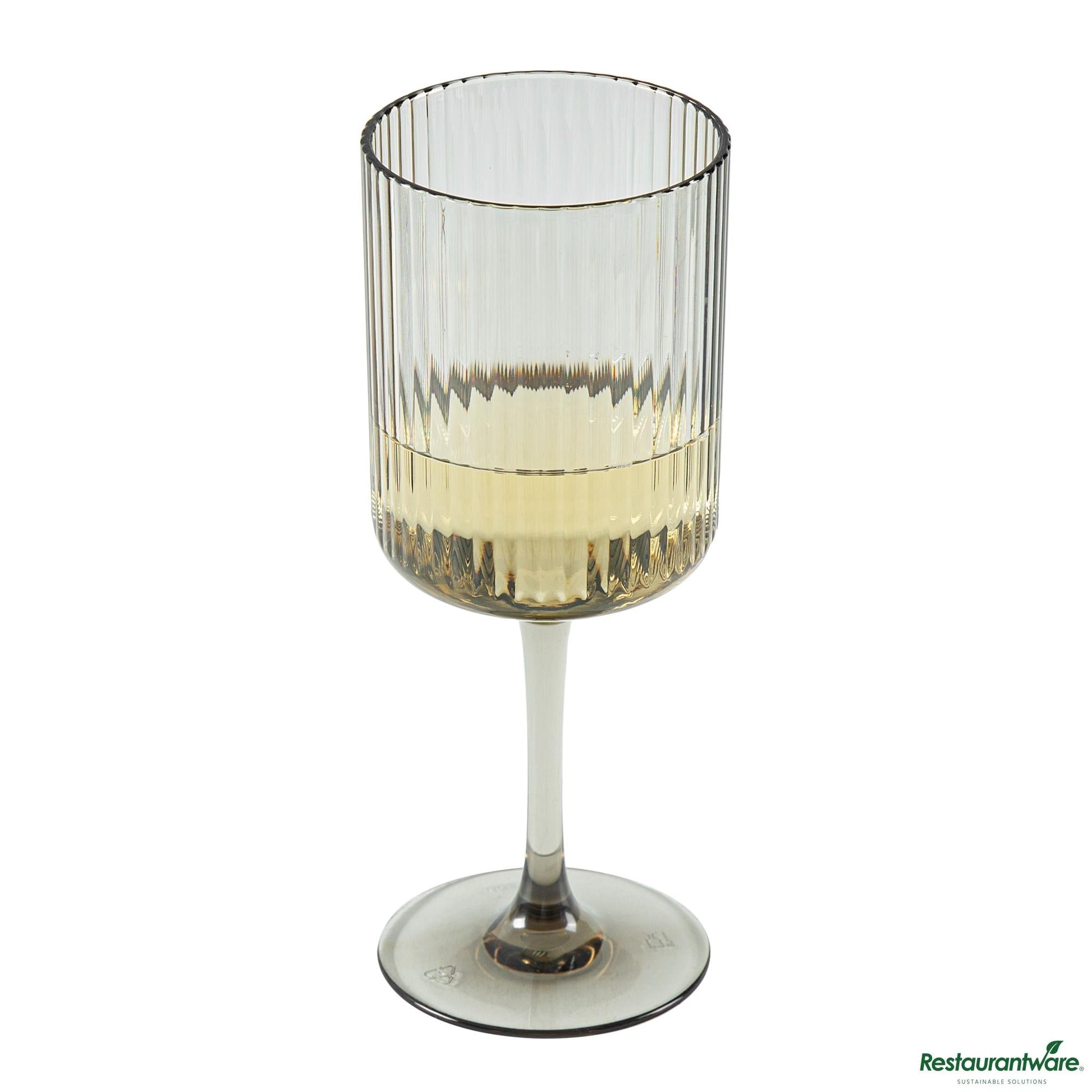 Wholesale Restaurantware 12 Oz Gray San Plastic Wine Glass - 3" X 3" X 7.7"- Bulk