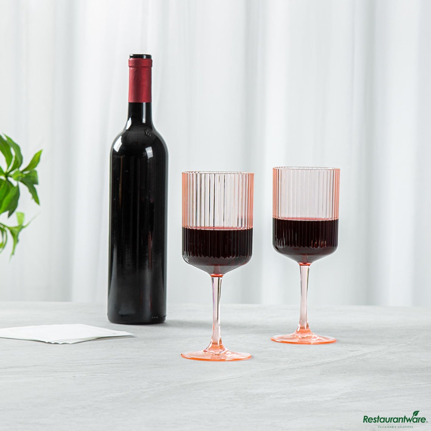 Wholesale Restaurantware 12 Oz Pink San Plastic Wine Glass - 3" X 3" X 7.7"- Bulk