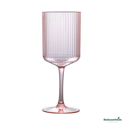 Wholesale Restaurantware 12 Oz Pink San Plastic Wine Glass - 3" X 3" X 7.7"- Bulk