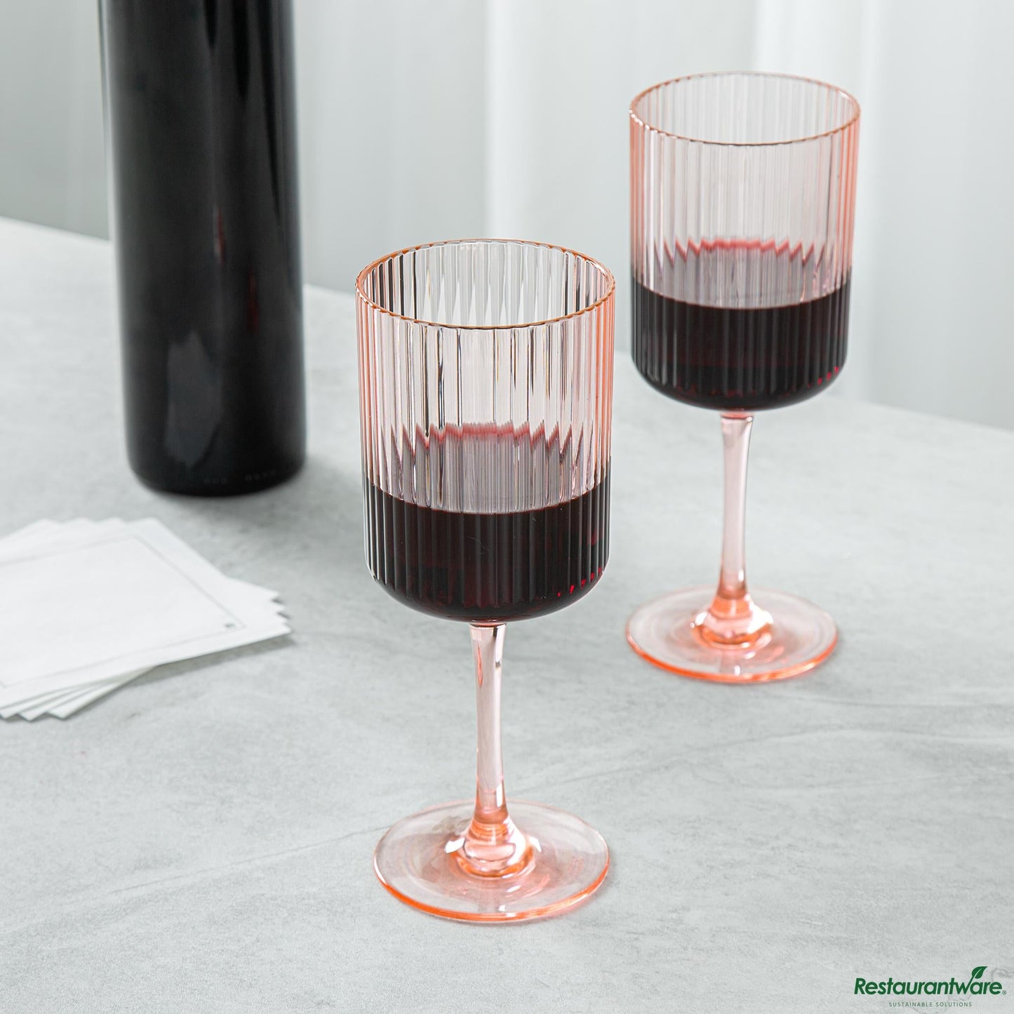 Wholesale Restaurantware 12 Oz Pink San Plastic Wine Glass - 3" X 3" X 7.7"- Bulk