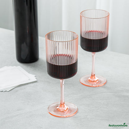Wholesale Restaurantware 12 Oz Pink San Plastic Wine Glass - 3" X 3" X 7.7"- Bulk