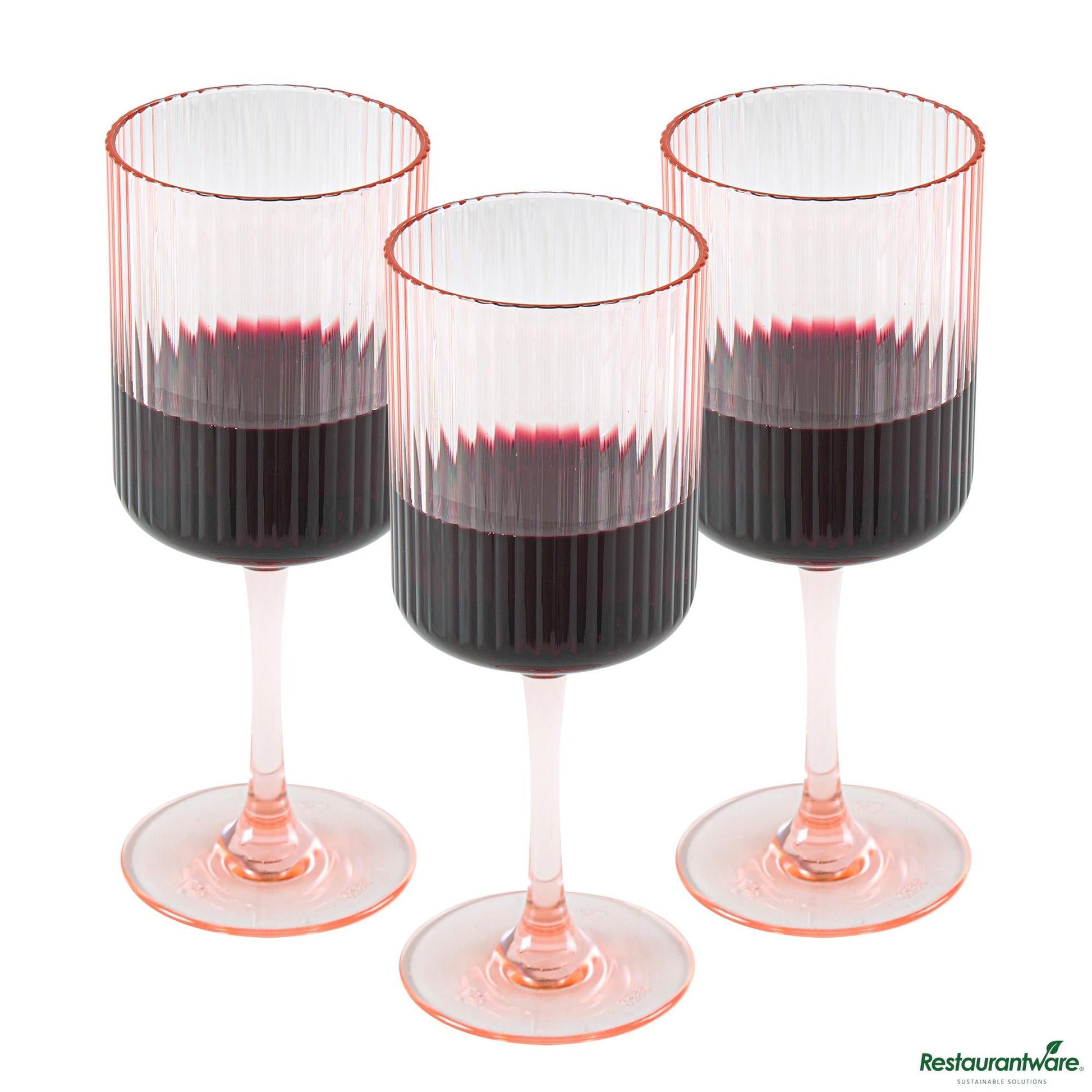 Wholesale Restaurantware 12 Oz Pink San Plastic Wine Glass - 3" X 3" X 7.7"- Bulk
