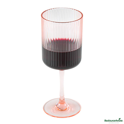 Wholesale Restaurantware 12 Oz Pink San Plastic Wine Glass - 3" X 3" X 7.7"- Bulk