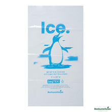 Wholesale Restaurantware 8 Lb Clear Plastic Ice Bag - with Ice Print - 11" X 20.1" X 0.03"- Bulk