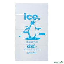 Wholesale Restaurantware 10 Lb Clear Plastic Ice Bag - with Ice Print - 12" X 21.1" X 0.03"- Bulk