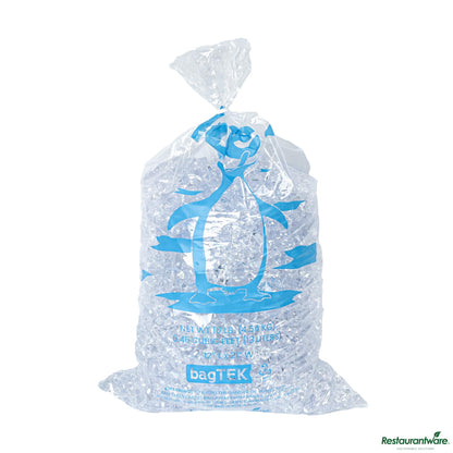 Wholesale Restaurantware 10 Lb Clear Plastic Ice Bag - with Ice Print - 12" X 21.1" X 0.03"- Bulk