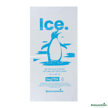 Wholesale Restaurantware 25 Lb Clear Plastic Ice Bag - with Ice Print - 15" X 30.1" X 0.04"- Bulk