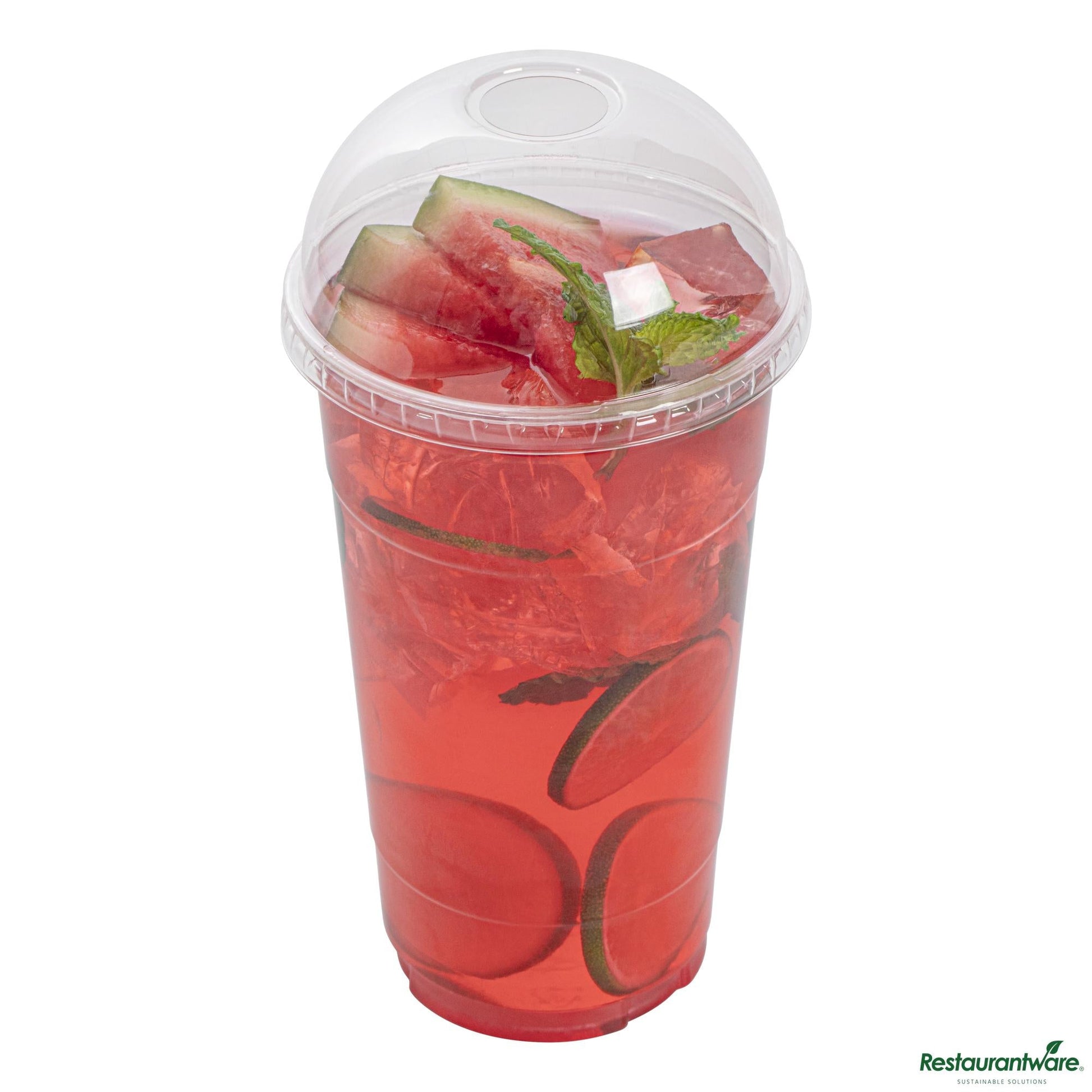 Wholesale Restaurantware Clear Plastic Dome Lid - Fits 32 Oz Cold Cup - 4.4"×4.4"×2"- Bulk