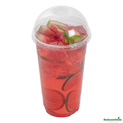 Wholesale Restaurantware Clear Plastic Dome Lid - Fits 32 Oz Cold Cup - 4.4" X 4.4" X 2"- Bulk