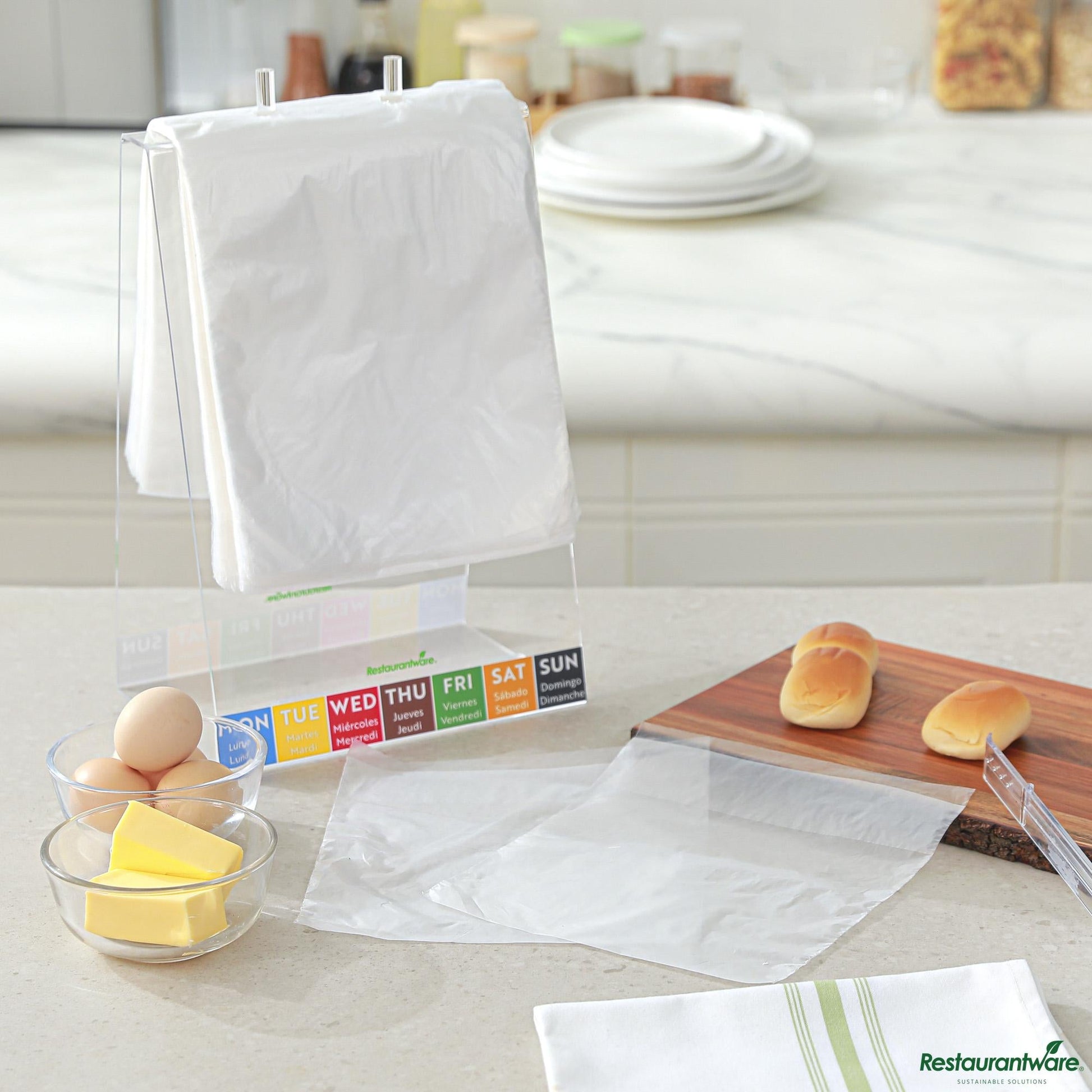 Wholesale Restaurantware Plastic Unprinted Deli Saddle Bag - with Flip Top - 8"×10"×0.001"- Bulk