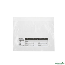 Wholesale Restaurantware Clear and Black Plastic Day of the Week Sunday Portion Bag - 5.5"×5.5"×0.001"- Bulk