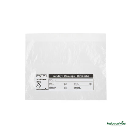 Wholesale Restaurantware Clear and Black Plastic Day of the Week Sunday Portion Bag - 5.5"×5.5"×0.001"- Bulk