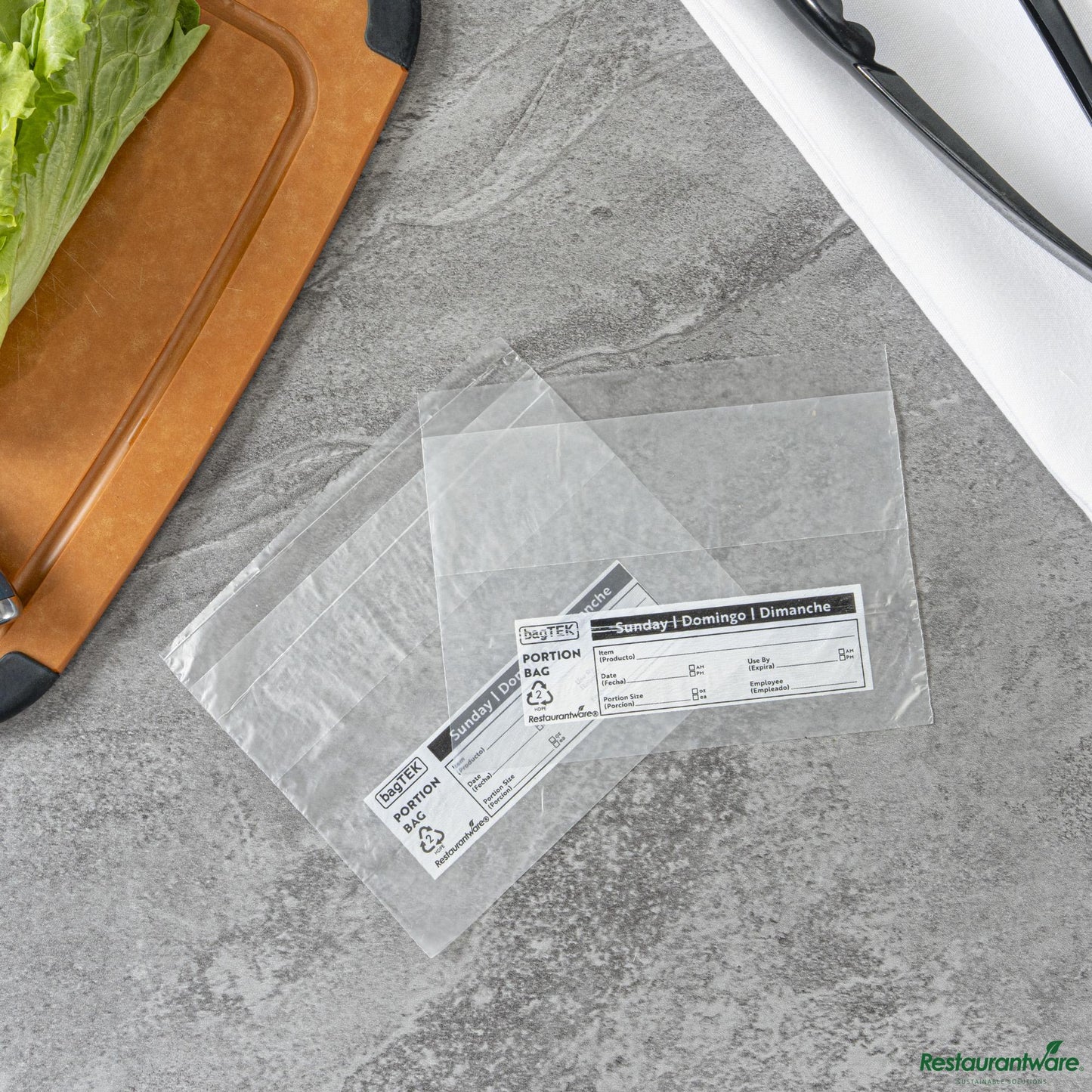 Wholesale Restaurantware Clear and Black Plastic Day of the Week Sunday Portion Bag - 5.5"×5.5"×0.001"- Bulk