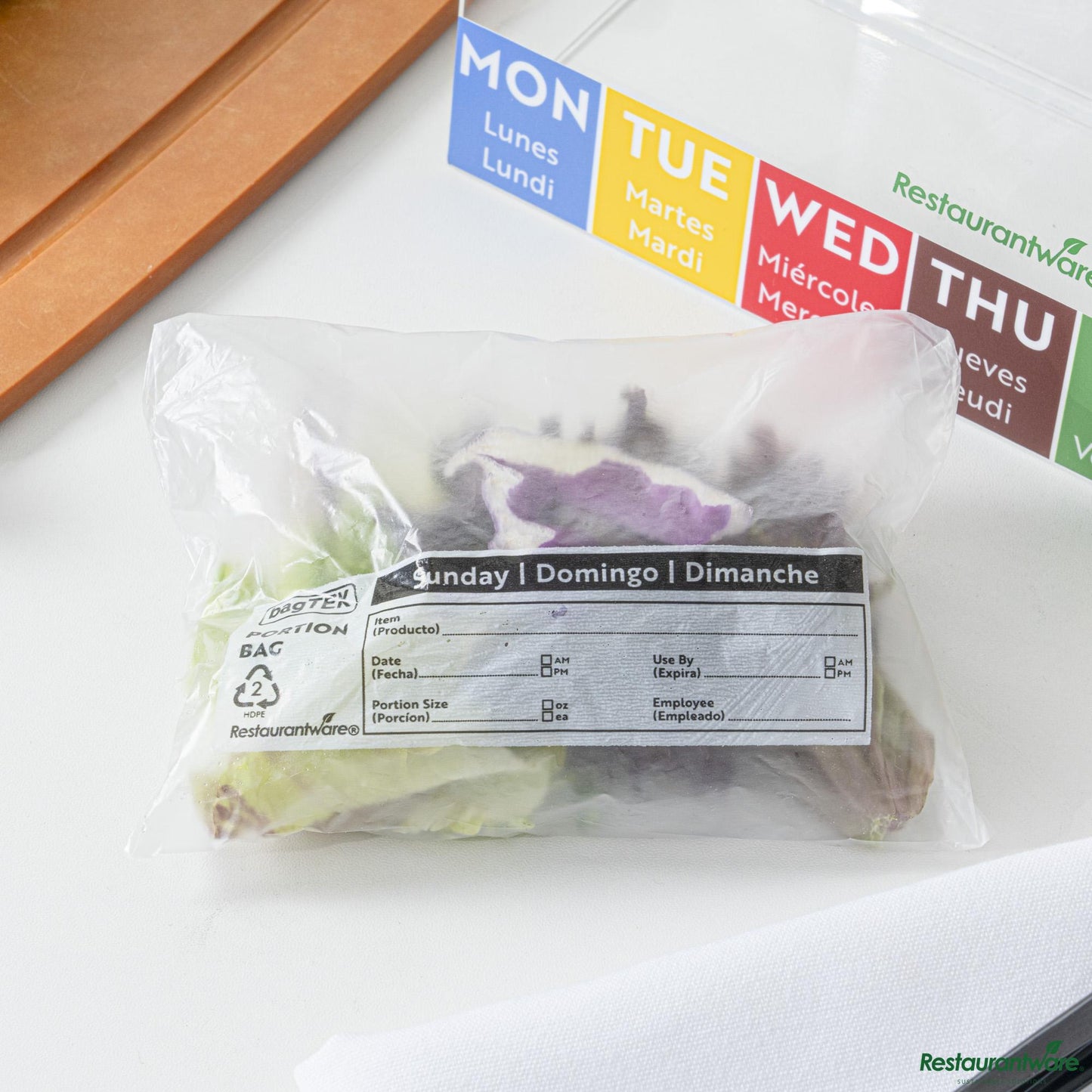Wholesale Restaurantware Clear and Black Plastic Day of the Week Sunday Portion Bag - 5.5"×5.5"×0.001"- Bulk