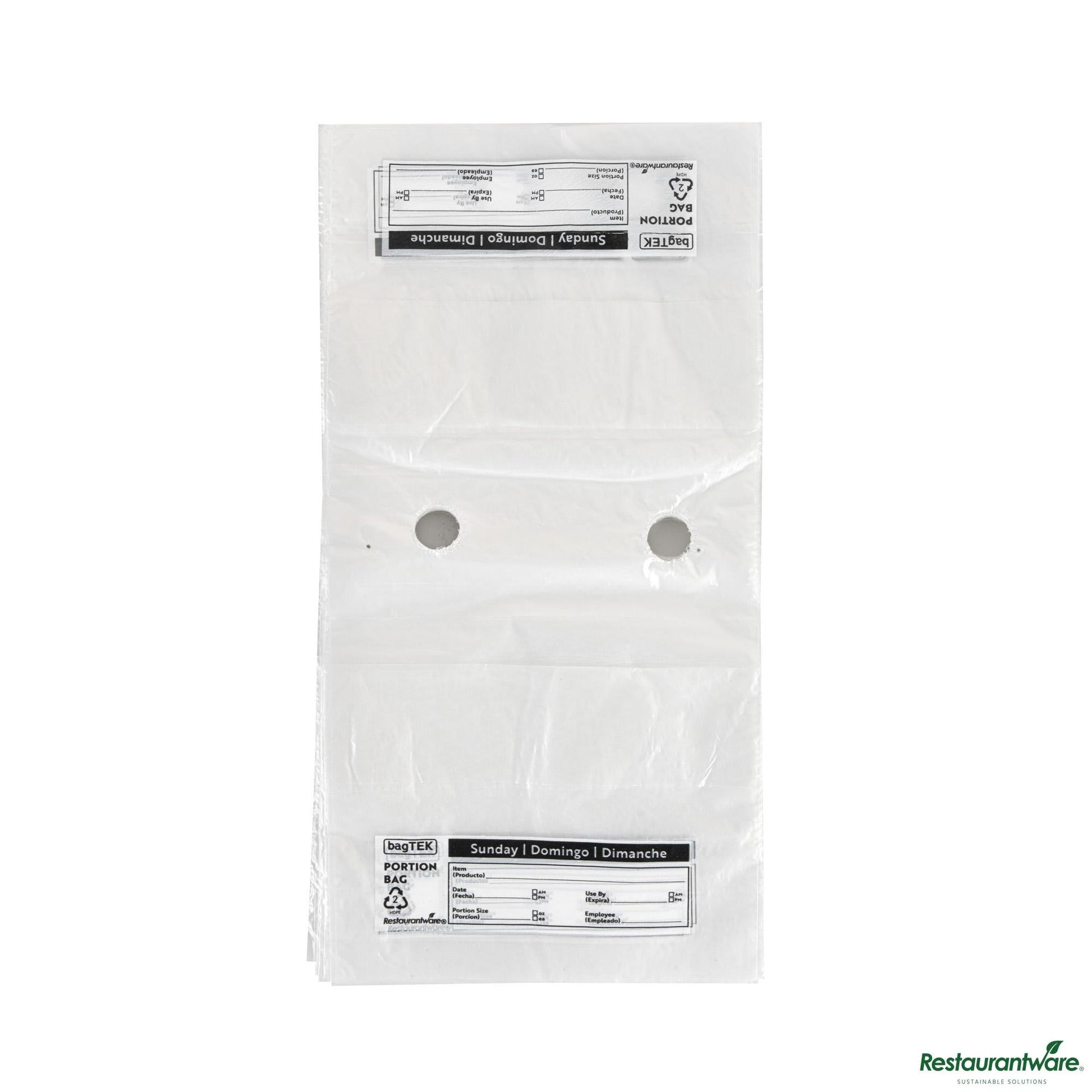 Wholesale Restaurantware Clear and Black Plastic Day of the Week Sunday Portion Bag - 5.5"×5.5"×0.001"- Bulk