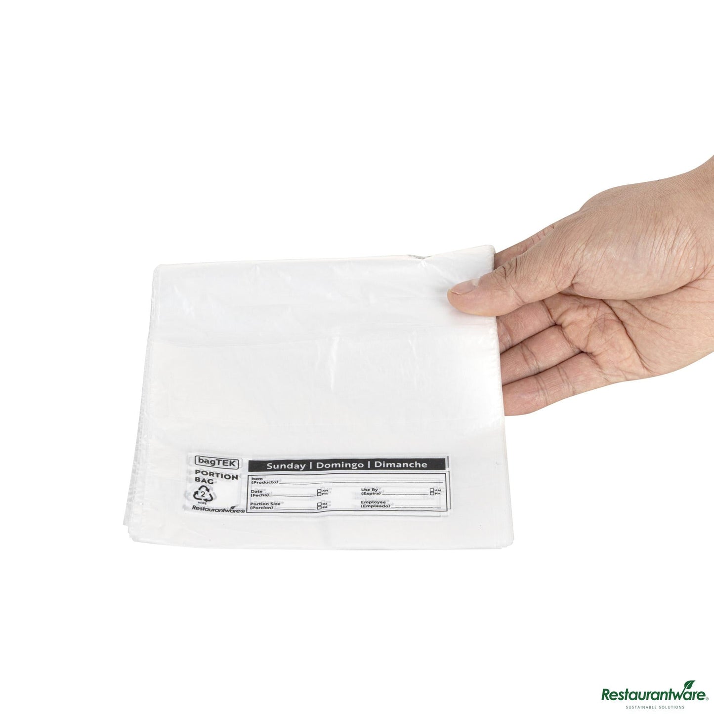 Wholesale Restaurantware Clear and Black Plastic Day of the Week Sunday Portion Bag - 5.5"×5.5"×0.001"- Bulk