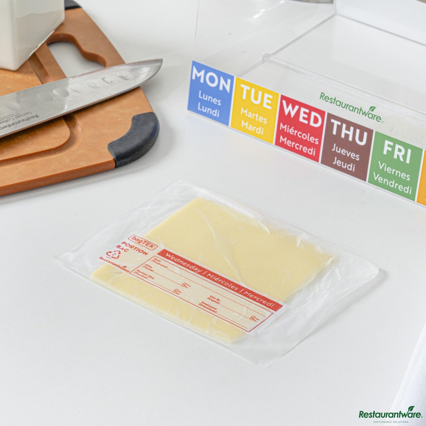 Wholesale Restaurantware Clear and Red Plastic Day of the Week Wednesday Portion Bag - 5.5"×5.5"×0.001"- Bulk