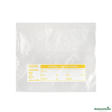 Wholesale Restaurantware Clear and Yellow Plastic Day of the Week Tuesday Portion Bag - 5.5"×5.5"×0.001"- Bulk
