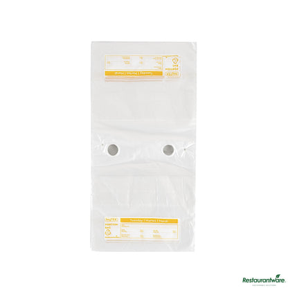 Wholesale Restaurantware Clear and Yellow Plastic Day of the Week Tuesday Portion Bag - 5.5"×5.5"×0.001"- Bulk