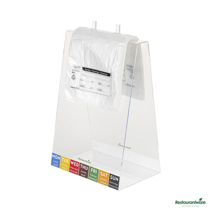 Wholesale Restaurantware Clear and Black Plastic Day of the Week Sunday Portion Bag - 6.5"×7"×0.001"- Bulk
