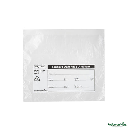 Wholesale Restaurantware Clear and Black Plastic Day of the Week Sunday Portion Bag - 6.5"×7"×0.001"- Bulk