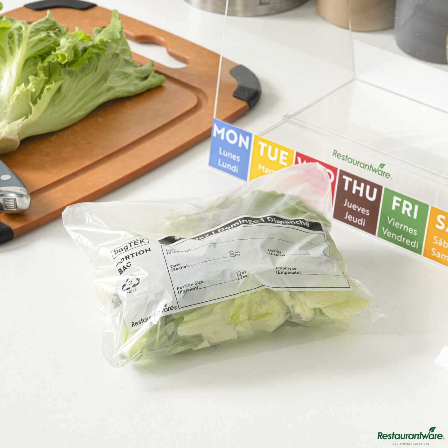 Wholesale Restaurantware Clear and Black Plastic Day of the Week Sunday Portion Bag - 6.5"×7"×0.001"- Bulk