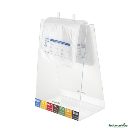 Wholesale Restaurantware Clear and Blue Plastic Day of the Week Monday Portion Bag - 6.5"×7"×0.001"- Bulk